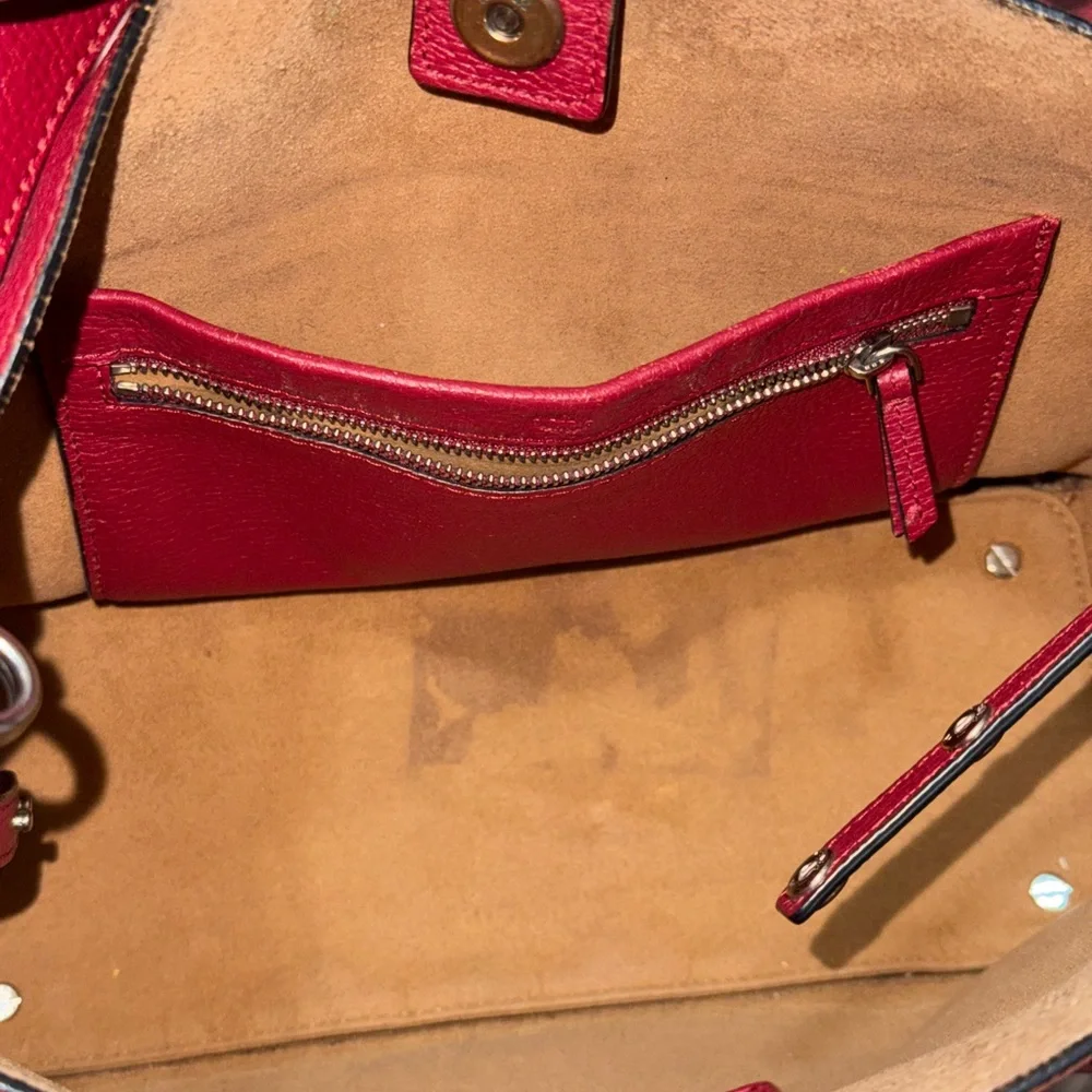 MCM Red Pebbled Leather Top-Handle Shoulder Bag🔥🔥